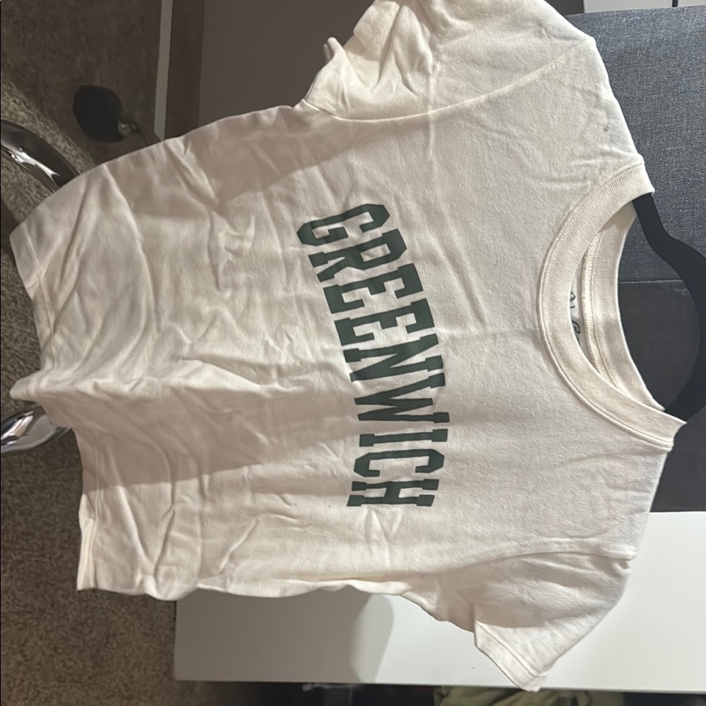 Brandy Melville White Tee with Green Print